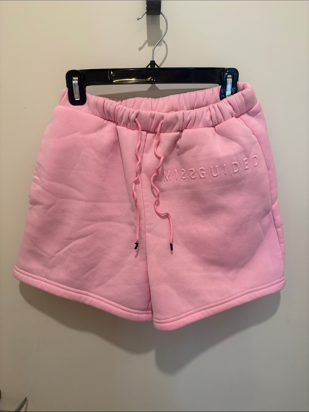 Missguided Pink Drawstring Sweat Shorts
